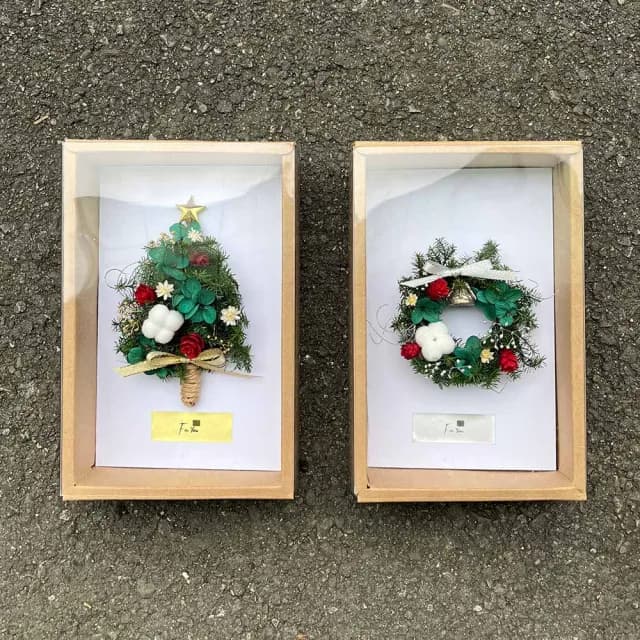 【OSTARA FLORIST 奧斯塔拉花藝】聖誕節永生心意卡片(永生花、聖誕節、聖誕樹、聖誕花圈、交換禮物、卡片)