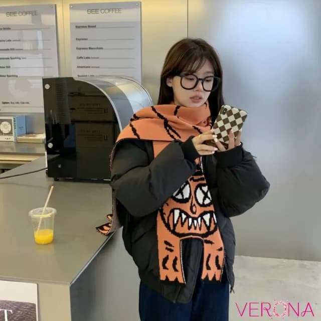 【Verona】韓版趣味可愛動物造型提花針織親子圍巾(大人款)