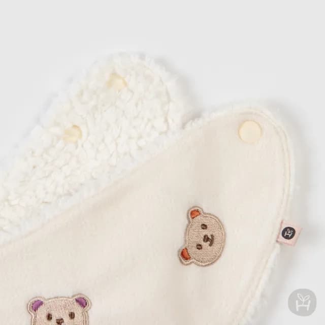 【Happy Prince】韓國製 Ruth小熊雪絨內裡嬰兒童圍兜(保暖寶寶圍脖圍兜口水巾)