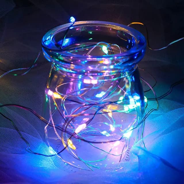 【gin gin】三檔閃燈 LED 銅絲燈 2米 5入(燈串 裝飾燈串 聖誕燈 聖誕節裝飾 交換禮物 求婚佈置 派對佈置)