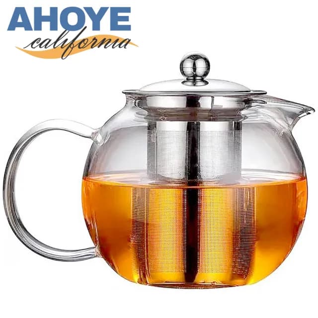 【AHOYE】650mL耐熱玻璃圓頂泡茶壺(茶具茶壺 茶壺 泡茶壺 玻璃茶壺)