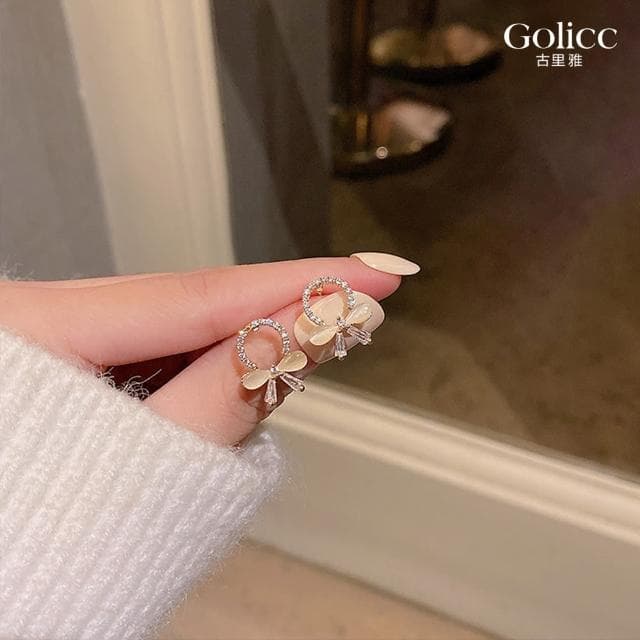 【Golicc】耳環 森系 小巧 貓眼(母親節 生日 情人節 飾品 耳釘 耳飾 耳墜 禮物)