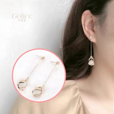 【Golicc】耳環 韓版 鋯石 星星(七夕 情人節 生日 飾品 耳釘 耳飾 耳墜 禮物)