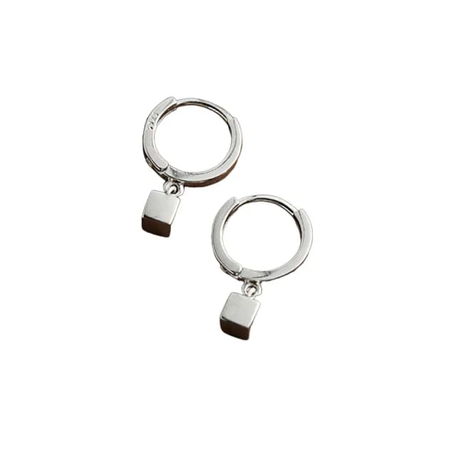 【海藍樂木珠寶 La Morongo Jewelry】S925銀韓版簡約方塊耳扣(S925銀 簡約 韓版 氣質)