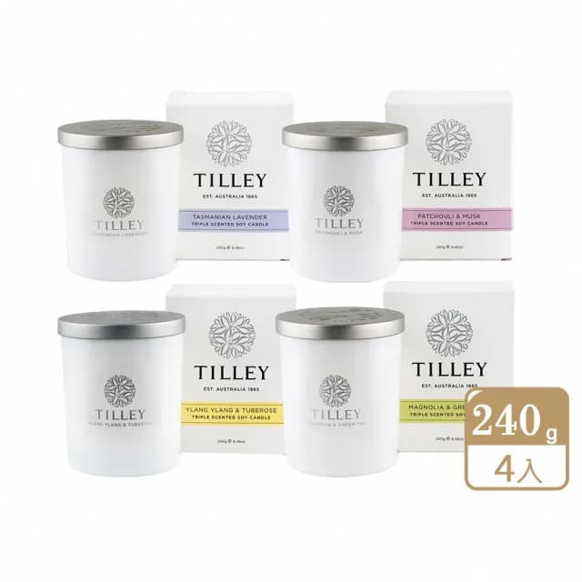 【Tilley 皇家特莉】澳洲原裝微醺大豆香氛蠟燭(任選4入)
