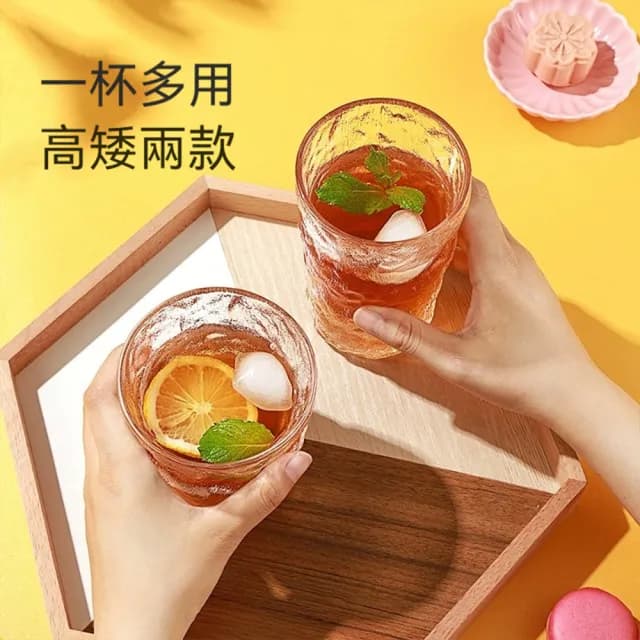 【FUGUANG 富光】買1送1情侶杯 鎏金樹紋玻璃杯（300ml+380ml）(咖啡杯 啤酒杯 飲料杯 水杯 交換禮物)