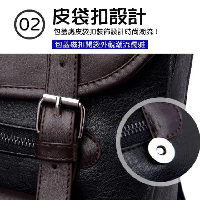 【NOOYA 野谷】情人節禮物 復古男士皮革電腦公事包(電腦後背包 男後背包 筆電後背包 電腦背包 商務後背包)