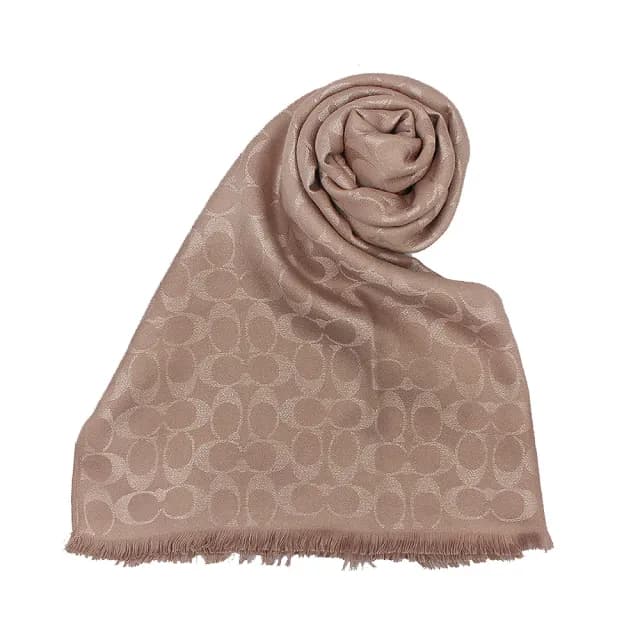 【COACH】經典LOGO羊毛莫代爾喀什米爾圍巾/披巾(任選)