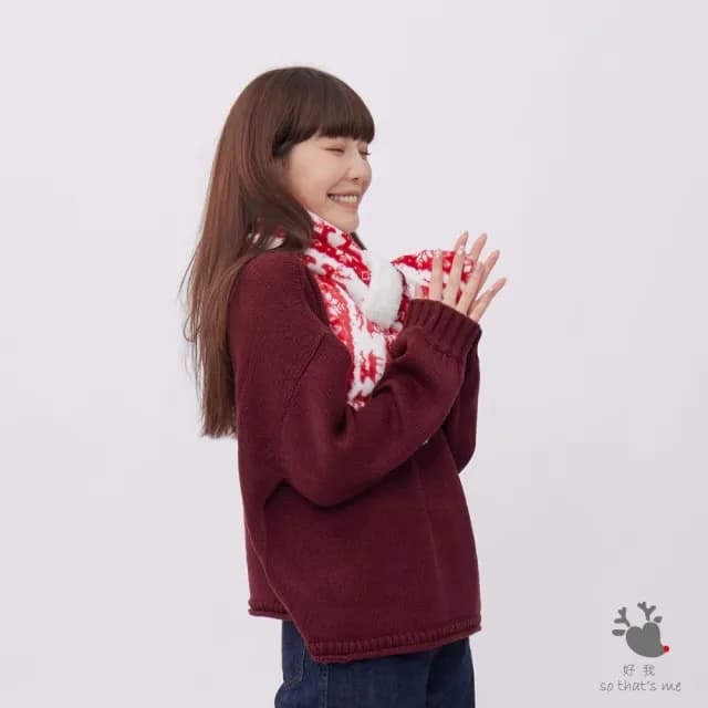 【so that’s me 好我】雙色雙面抓絨毛圍巾(聖誕紅)