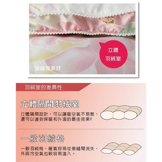 【JENNY SILK 蓁妮絲生活館】日系印花 立體車邊 95%羽絨被(雙人1.2KG)