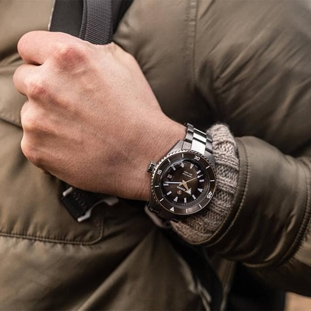 【Rado 雷達表 官方授權】庫克船長 高科技陶瓷300米潛水機械錶-43mm R03推薦 送禮 禮物 推薦(R32144102)