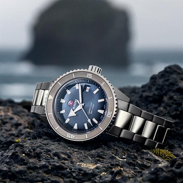 【Rado 雷達表 官方授權】庫克船長 高科技陶瓷300米潛水機械錶-43mm R03推薦 送禮 禮物 推薦(R32144202)