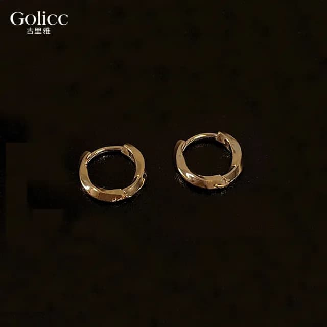 【Golicc】耳環 韓國 Y2K 素圈 扭曲(七夕 情人節 生日 飾品 耳釘 耳飾 耳墜 禮物)