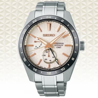 【SEIKO 精工】PRESAGE新銳系列 胡粉色 GMT機械腕錶 母親節 禮物 推薦(SPB273J1/6R64-00G0S)