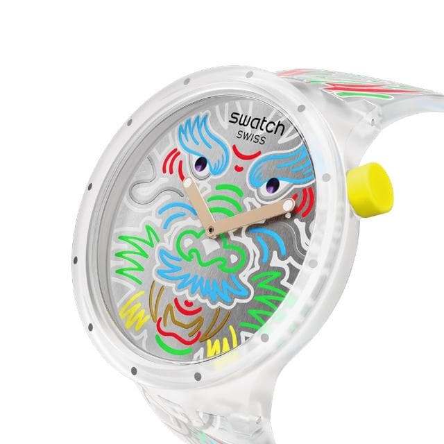 【SWATCH】BIG BOLD系列 手錶 DRAGON IN CLOUD 龍年錶 白龍高昇 男錶 女錶 手錶 瑞士錶 錶(47mm)