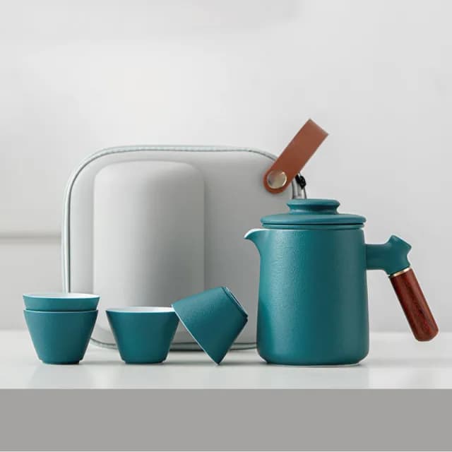 【悅康品家-品悅小物】享憩茶 旅行陶瓷茶具組(旅行茶具組 泡茶杯 茶具 陶瓷泡茶杯 泡茶組 茶具組)