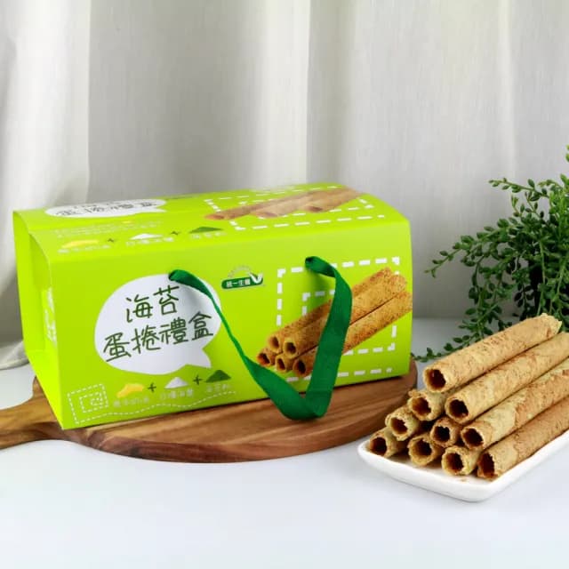 【統一生機】海苔蛋捲禮盒x1盒(36gx8包/盒_中秋/送禮/禮盒)