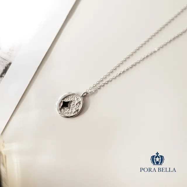 【Porabella】925純銀星河人造月光石情侶項鍊 夢幻海藍月光石設計鎖骨鏈 情人節禮物 告白禮物 Necklace