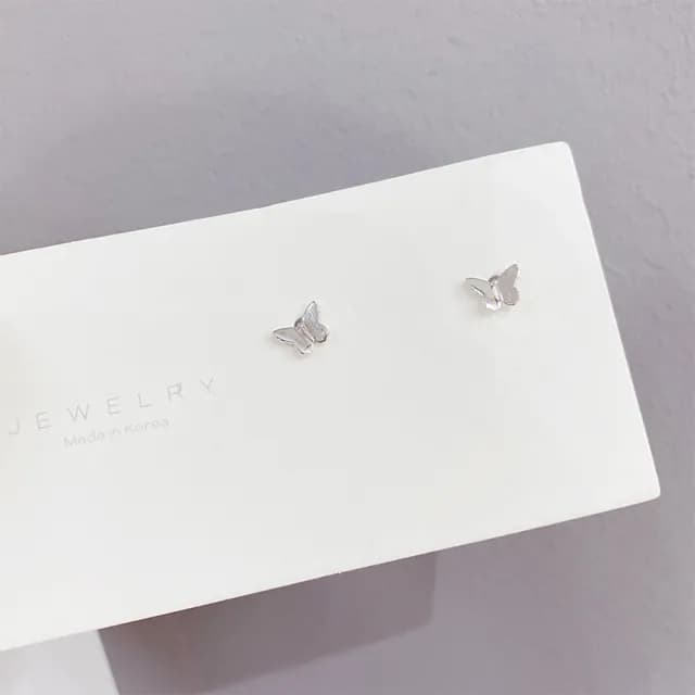 【Umi】一卡3對925純銀針微鑲鋯石蝴蝶翩翩飛舞造型耳環(日韓時尚潮流耳飾耳針耳墜耳釘)