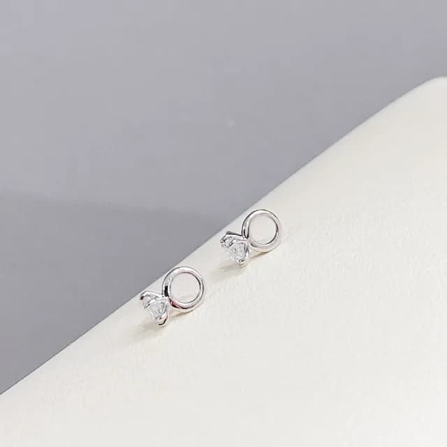 【Umi】一卡3對925純銀針微鑲鋯石LOVE字母單鑽戒指鑽石造型耳環(日韓時尚潮流耳飾耳針耳墜耳釘)