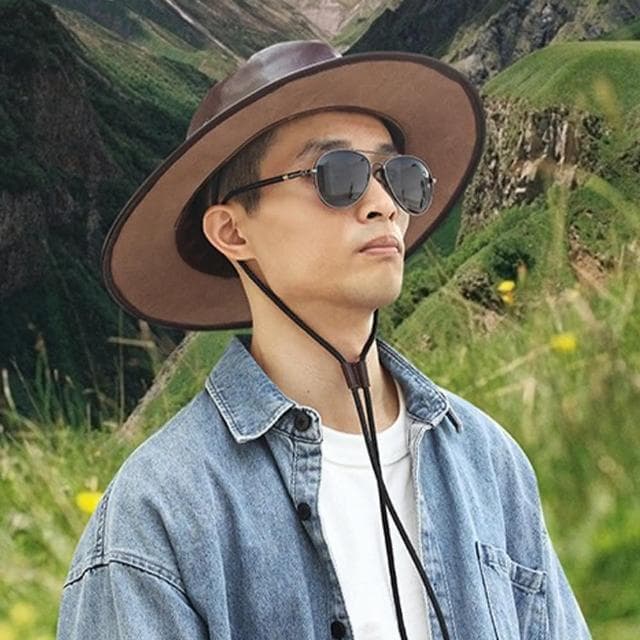 【KT DADA】包包 西部牛仔帽 大沿帽 遮陽帽 男牛仔帽真皮 禮物 復古帽 英倫帽 派對裝扮 牛皮帽子 男