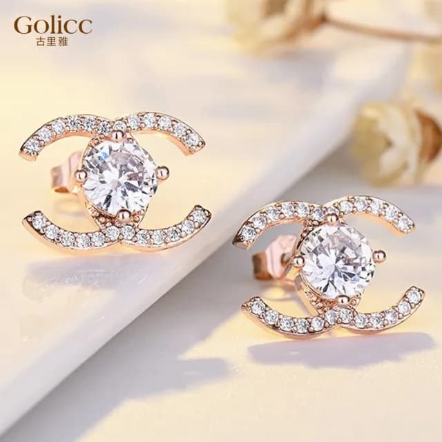 【Golicc】耳環 韓版 太陽之眼 鑲鑽(七夕 情人節 生日 飾品 耳釘 耳飾 耳墜 禮物)
