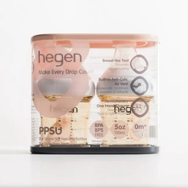 【hegen】金色奇蹟PPSU多功能方圓型寬口奶瓶 150ml(雙瓶組)