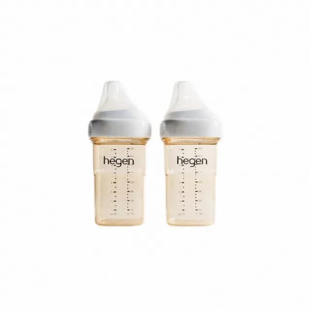【hegen】金色奇蹟PPSU多功能方圓型寬口奶瓶 240ml(雙瓶組)
