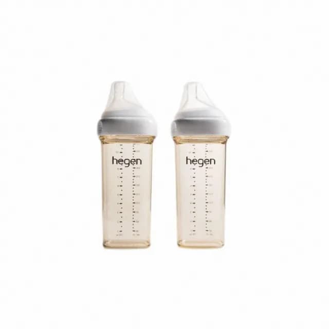 【hegen】金色奇蹟PPSU多功能方圓型寬口奶瓶 330ml(雙瓶組)