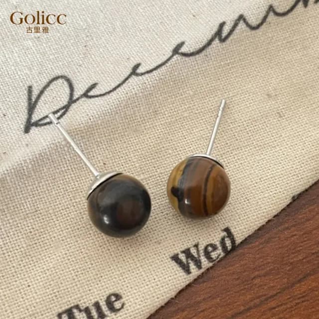 【Golicc】耳環 法式 美拉德 圓珠(七夕 情人節 生日 飾品 耳釘 耳飾 耳墜 禮物)