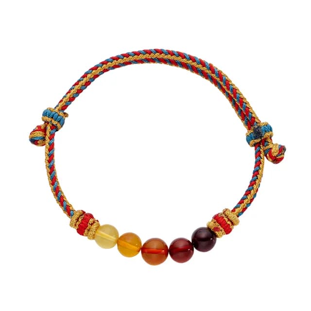 【雨揚】【週年慶】五色琥珀開運手鍊