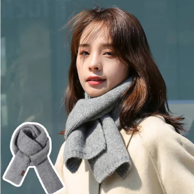 【韓系配件】ins韓系羊毛針織圍巾(圍脖 護頸 秋冬配件 保暖圍巾 單品 保暖必備 交換禮物)