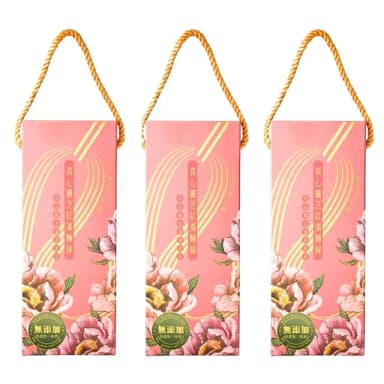 【靈芝草人】真心靈芝紅棗拌麵線禮盒_珍品麻油薑泥風味3盒組 每盒2包(年節/新年/素食/2024禮盒/送禮推薦)