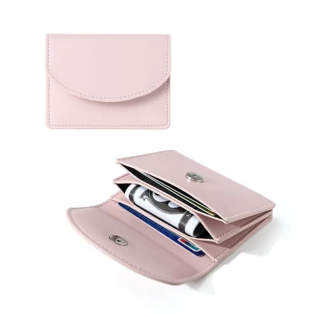 【高級禮物】雙11 韓版櫻花粉零錢包(配件 女用皮夾 證件包 悠遊卡 信用卡 短夾 小皮革包)