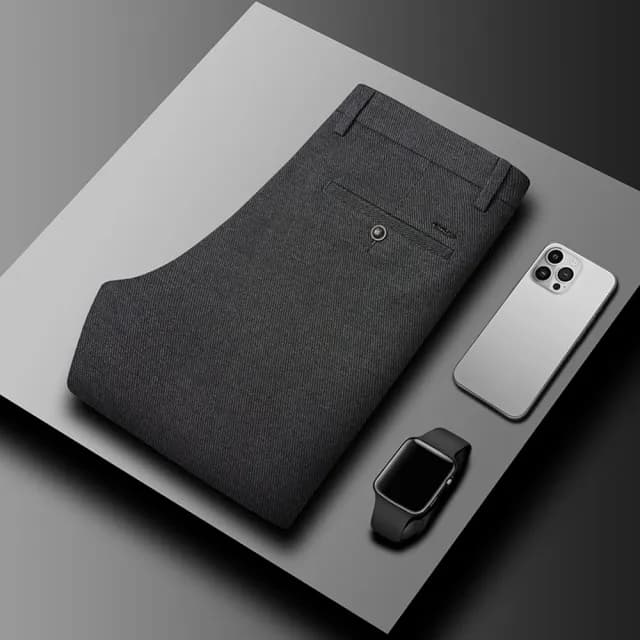 【米蘭精品】現貨+預購 男商務西裝褲修身西裝褲直筒褲機能免燙(男長褲休閒彈力羊毛保暖父親節禮物2色74gq2)