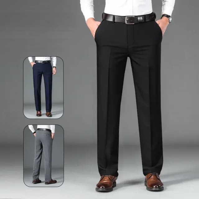 【米蘭精品】現貨+預購 男商務西裝褲修身西裝褲直筒褲機能免燙(男長褲休閒彈力百搭父親節禮物3色74gq6)