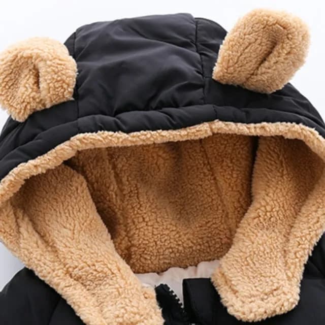 【橘魔法】可愛小熊耳朵羊羔絨連帽外套(厚鋪棉外套 外套 厚外套 童裝 中性款 男童 女童 兒童  保暖)