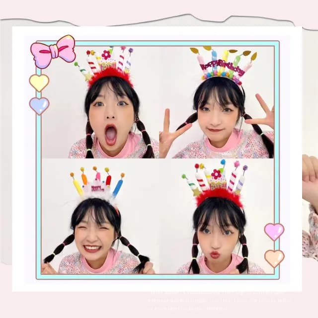 【生日快樂】可愛蠟燭造型生日派對髮箍(造型飾品 頭飾 兒童髮飾 裝扮 生日禮物 拍照道具 佈置 慶生帽)