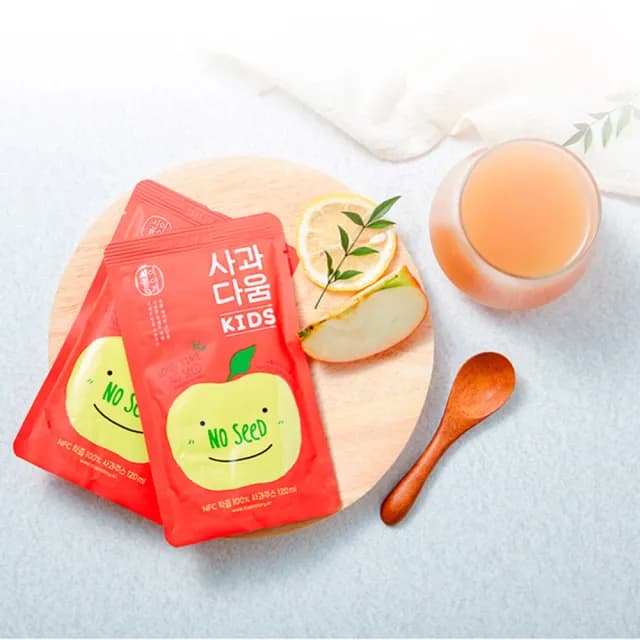 【韓味不二】韓國原裝100%蘋果汁120ml*10入禮盒X1盒(送禮推薦/節日禮盒/春節禮盒/端午)