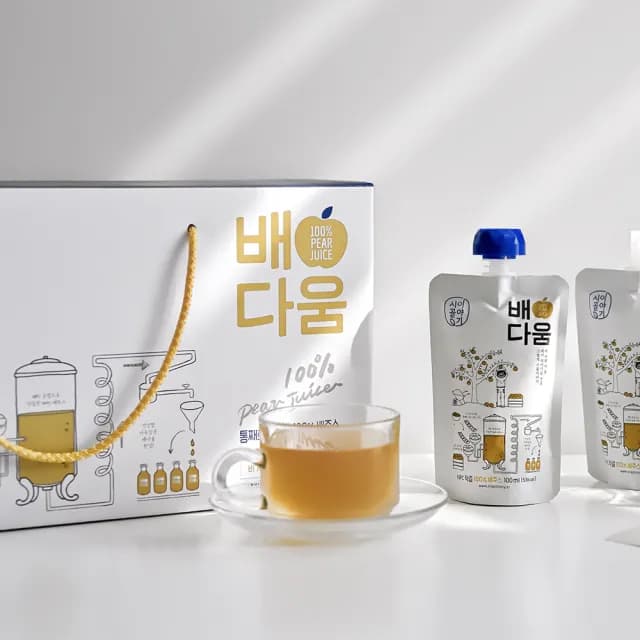 【韓味不二】韓國原裝 100%水梨汁100ml*20入禮盒X1盒(送禮推薦/節日禮盒/春節禮盒/節慶送禮/中秋送禮)