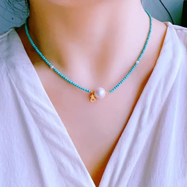 【MoonDy】情人節禮物 包包 項鍊 珍珠鎖骨鏈 女生飾品 珍珠項鍊 細項鍊 串珠項鍊 短項鍊 鎖骨鍊 送女友
