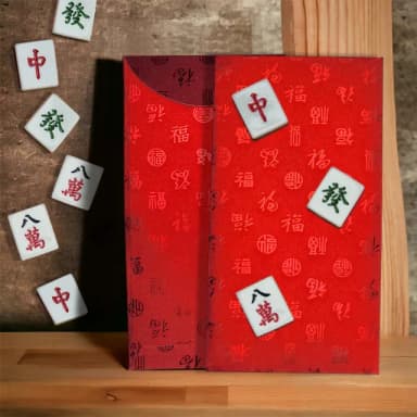 【六分埔禮品】立體麻將百福紅包袋-單入組(過年新年快樂龍年春節小物婚慶春酒尾牙造型紅包)