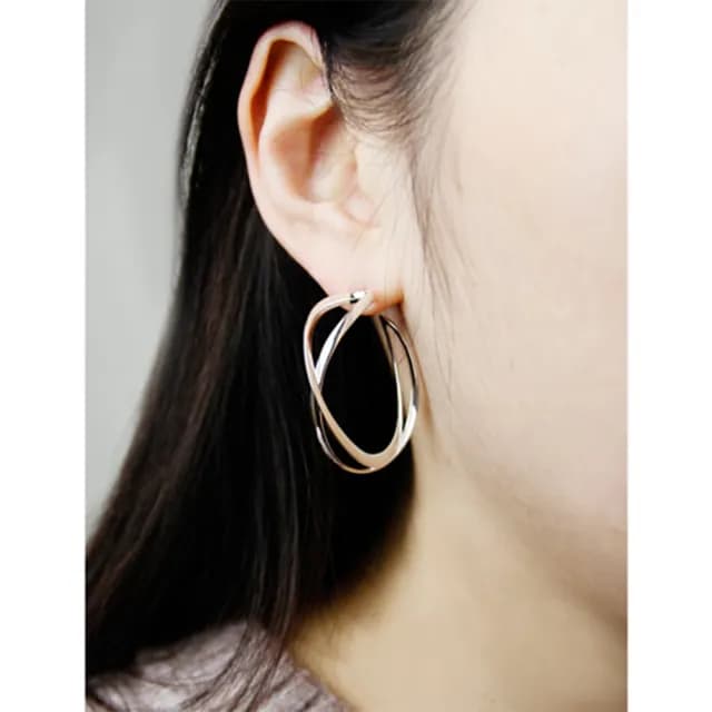 【Georg Jensen 喬治傑生】Infinity 純銀圈式耳環
