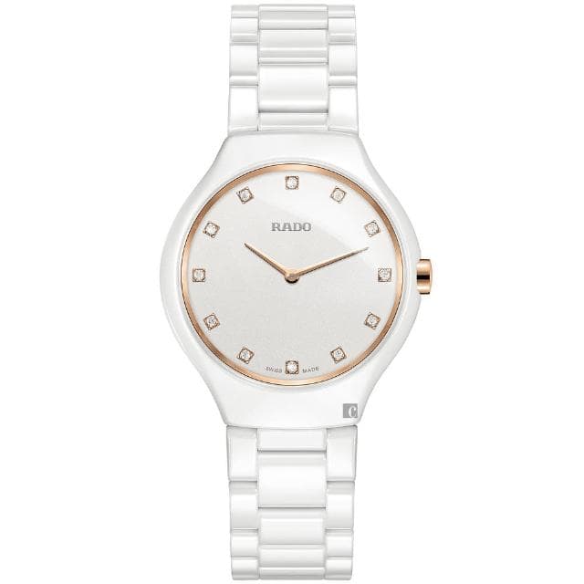 【Rado 雷達表 官方授權】True Thinline真薄系列鑽石女錶-30mm R03推薦 送禮 禮物 推薦(R27958722)