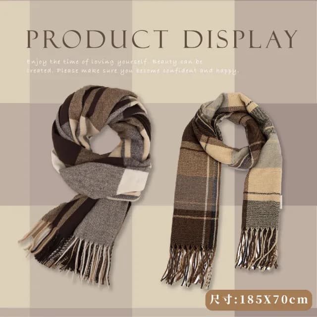 【暖呼呼】秋東美拉德色針織圍巾(仿羊絨 防寒保暖 韓款 脖圍 披巾 秋冬穿搭)