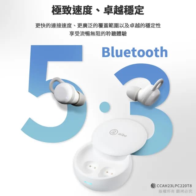 【aibo】真無線輕巧貼耳 藍芽5.3隱形耳麥