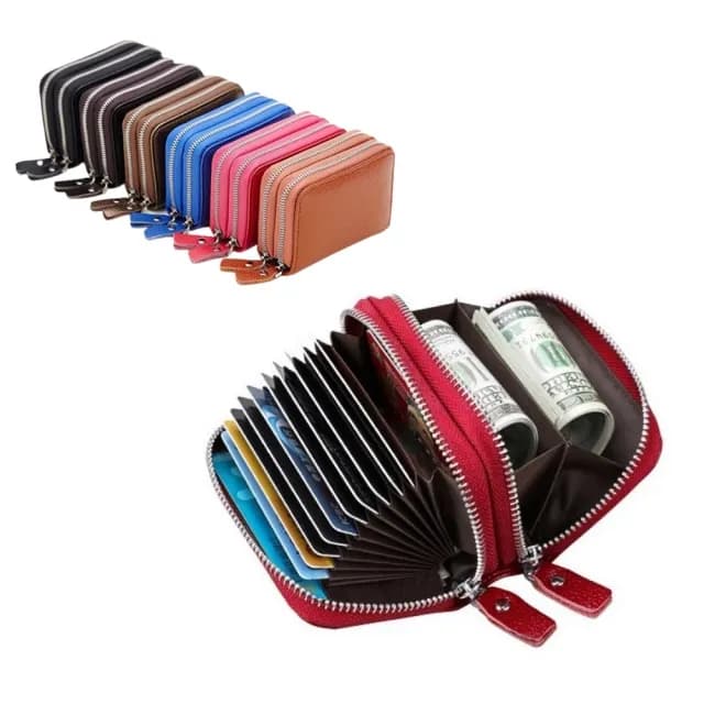 【希賽德】12卡位真皮卡夾包 牛皮零錢卡包 風琴包 卡片包 多卡包 信用卡包 收納包 卡片 零錢包(卡片收納)
