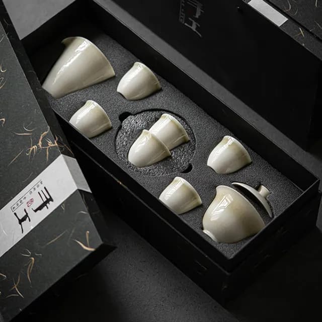 【Life shop】草木灰茶具套組/含收納禮盒(泡茶組 交換禮物 茶具 旅行茶具 隨身泡茶組 泡茶 茶器套組)