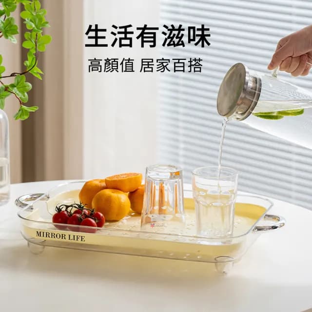 【SUNLY】奶油風杯子瀝水托盤 多功能雙層瀝水架 水果托盤 茶具水杯瀝水盤 收納架