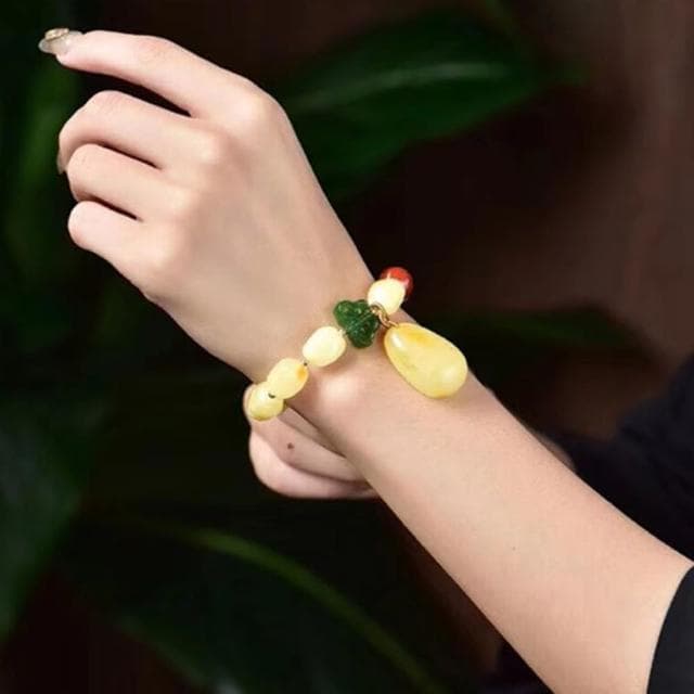 【LEESA】碧玉手鍊\南紅手串\玉手鍊\天然蜜蠟手鍊\黃蜜蠟手串\女手鍊吊墜手鍊\女飾品\送長輩\送女生\禮物